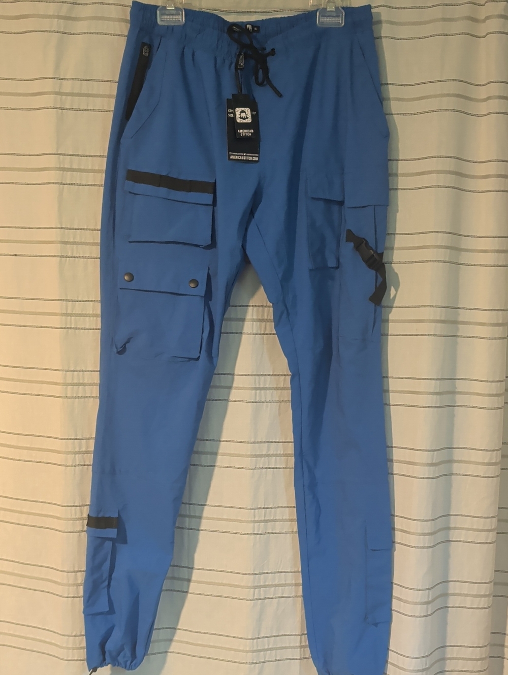 American Stitch Blue Cargo Jogger Pants